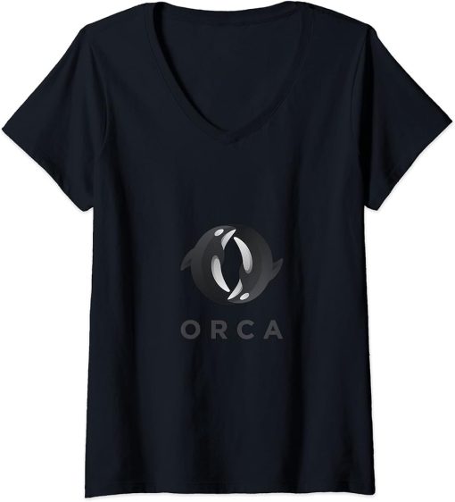 Womens Cute Orca - I Love Orca V-Neck T-Shirt