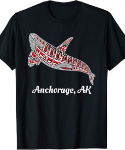 Native American Anchorage, Alaska Upward Orca Killer Whale T-Shirt