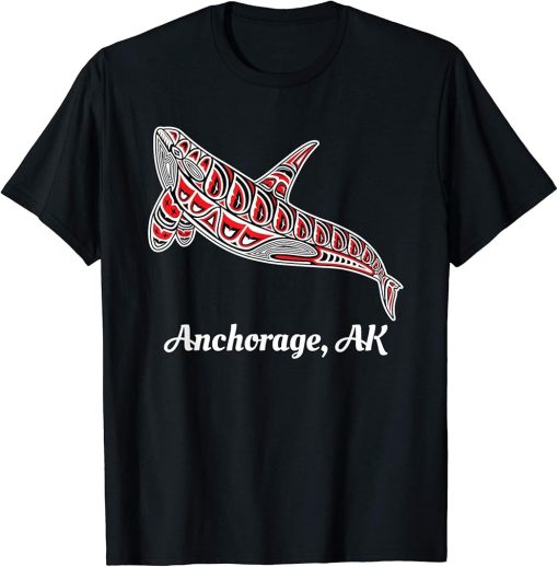 Native American Anchorage, Alaska Upward Orca Killer Whale T-Shirt